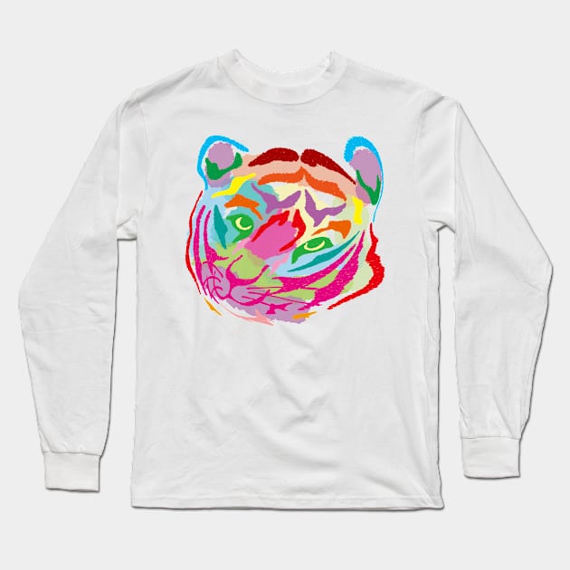 Colorful Tiger Long Sleeve T-Shirt by EunsooLee